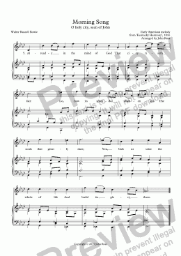 page one of Morning Song (86.86.86) (O holy city, seen of John) - Reharmonization, with descant