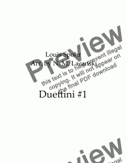 page one of Duettini #1 