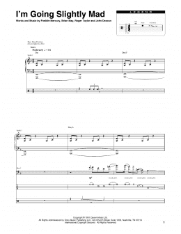 page one of I'm Going Slightly Mad (Transcribed Score)