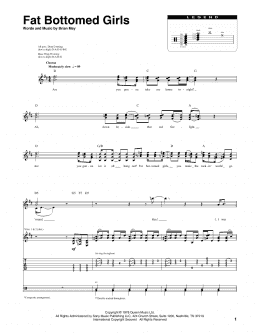 page one of Fat Bottomed Girls (Transcribed Score)