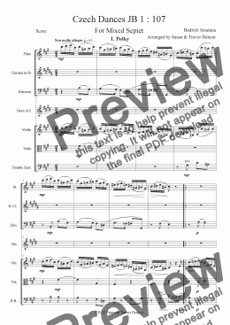 page one of Czech Dances JB 1;107 - Smetana - Mixed Septet - Score