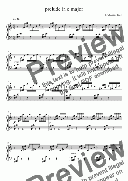 page one of prelude in c major