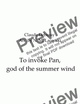 page one of To invoke Pan, god of the summer wind 