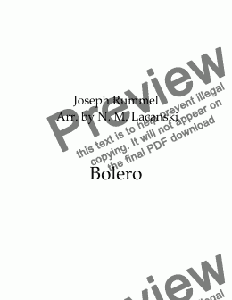 page one of Bolero 