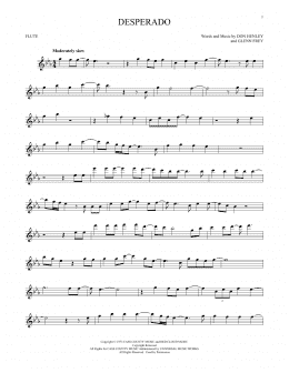 page one of Desperado (Flute Solo)