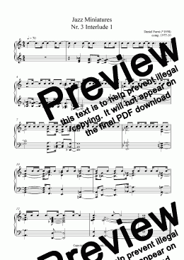 page one of Jazz Miniatures 3 - Interlude 1