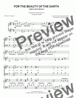 page one of For the Beauty of the Earth / Simple Gifts Medley (Vocal Duet)