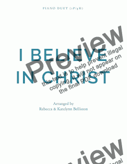 page one of I Believe in Christ (Piano Duet 1P/4H)