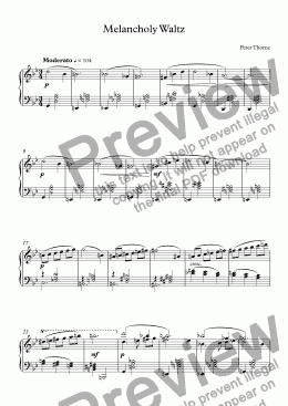 page one of Melancholy Waltz - Full Score