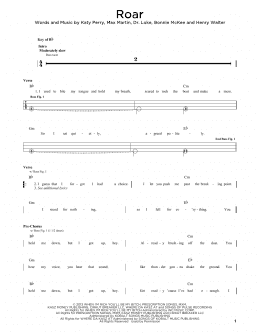 page one of Roar (Easy Bass Tab)