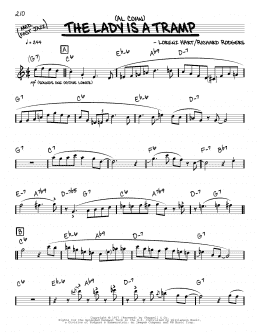 page one of The Lady Is A Tramp (Real Book – Melody & Chords)