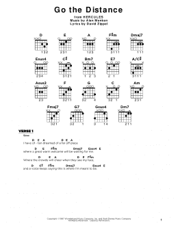 page one of Go The Distance (from Hercules) (Really Easy Guitar)