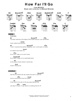 page one of How Far I'll Go (from Moana) (Really Easy Guitar)