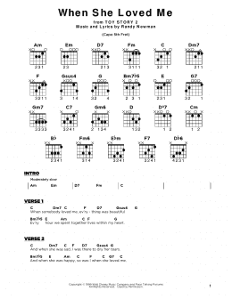 page one of When She Loved Me (from Toy Story 2) (Really Easy Guitar)