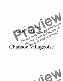 page one of Chanson Villageoise 