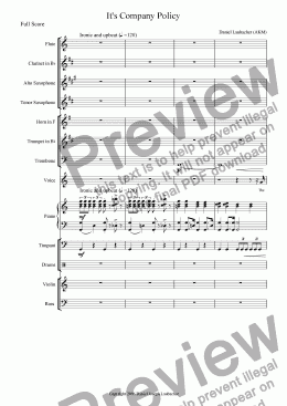 page one of It’s Company Policy (Orchestral Version)