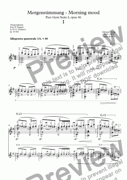 page one of PEER GYNT SUITE I Y II full score