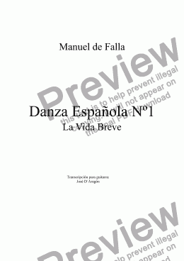 page one of La Vida Breve