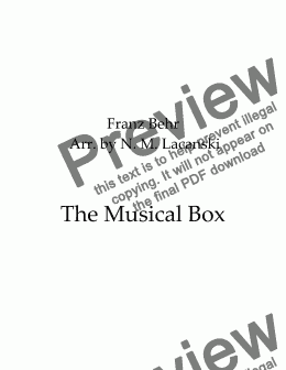 page one of The Musical Box 