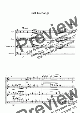 page one of Part Exchange - Wind Quartet