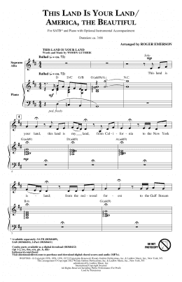 page one of This Land Is Your Land/America, The Beautiful (SATB Choir)