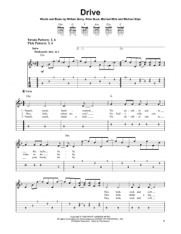 page one of Drive (Easy Guitar Tab)