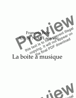 page one of La boite a musique 