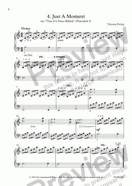 page one of Time For Piano Ballads: 04. Just A Moment (KS)