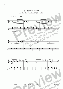 page one of Time For Piano Ballads: 03. Sunset Walk (KS)