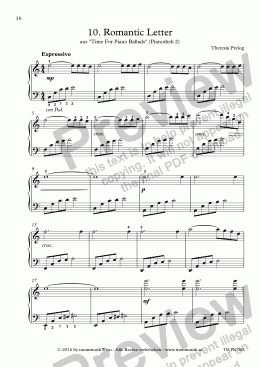 page one of Time For Piano Ballads: 10. Romantic Letter (KS)