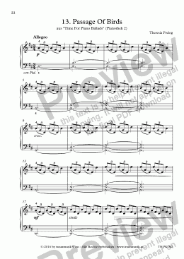 page one of Time For Piano Ballads: 13. Passage Of Birds (KS)