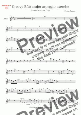 page one of  Groovy Bb major arpeggio exercise for Intermediate Oboe