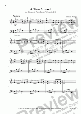 page one of  Romantic Piano Letters: 04. Turn Around (KS)