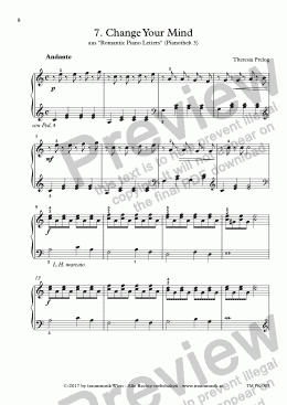 page one of  Romantic Piano Letters: 07. Change Your Mind (KS)