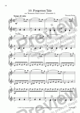 page one of  Romantic Piano Letters: 10. Forgotten Tale  (KS)