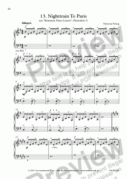 page one of  Romantic Piano Letters: 13. Nighttrain To Paris (KS)