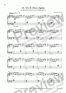 page one of  Romantic Piano Letters: 16. Try It Once Again (KS)