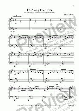 page one of  Romantic Piano Letters: 17. Along The River (KS)