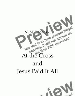 page one of At the Cross and Jesus Paid It All 