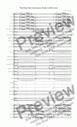 page one of Revolutionary Etude (with Cuts!)