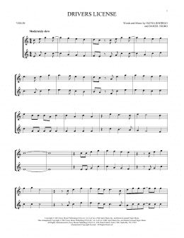 page one of drivers license (Violin Duet)