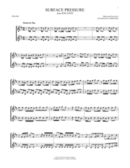 page one of Surface Pressure (from Encanto) (Violin Duet)