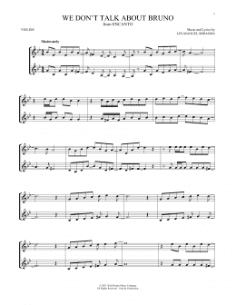 page one of We Don't Talk About Bruno (from Encanto) (Violin Duet)