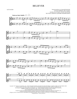 page one of Believer (Alto Sax Duet)