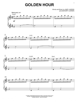 page one of Golden Hour (Easy Piano)