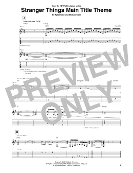 page one of Stranger Things Main Title Theme (Guitar Tab)