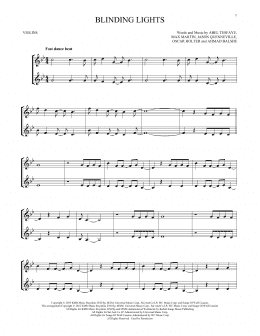 page one of Blinding Lights (Violin Duet)