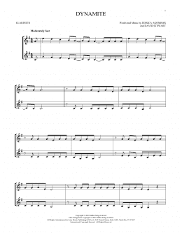 page one of Dynamite (Clarinet Duet)