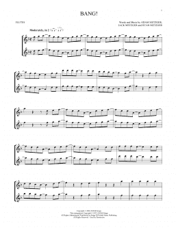 page one of Bang! (Flute Duet)