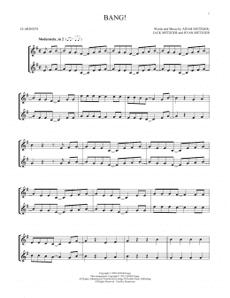 page one of Bang! (Clarinet Duet)